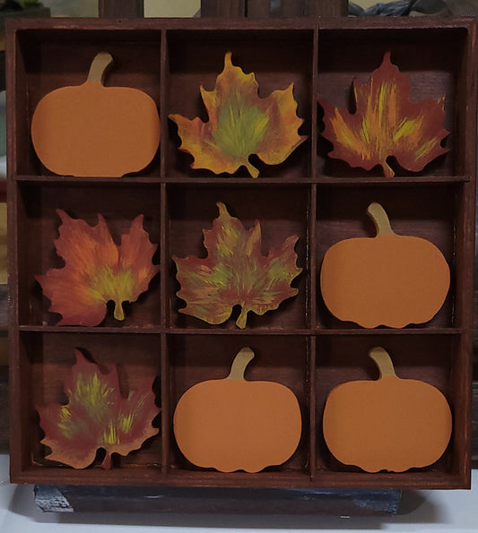 Wooden Fall Tic Tac Toe Game Home Decor